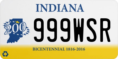 IN license plate 999WSR