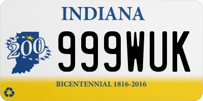 IN license plate 999WUK
