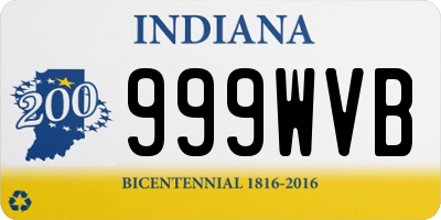 IN license plate 999WVB