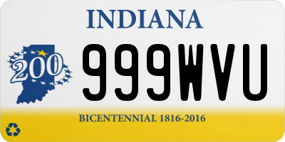 IN license plate 999WVU