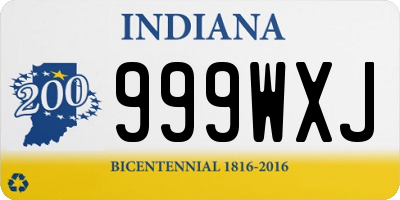 IN license plate 999WXJ