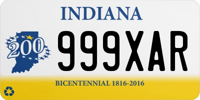 IN license plate 999XAR