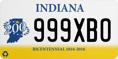 IN license plate 999XBO