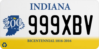 IN license plate 999XBV