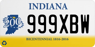 IN license plate 999XBW