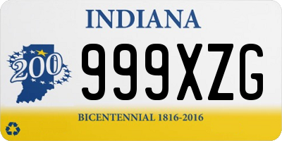 IN license plate 999XZG