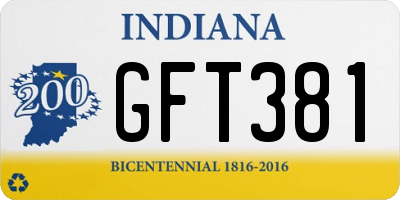 IN license plate GFT381