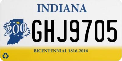 IN license plate GHJ9705