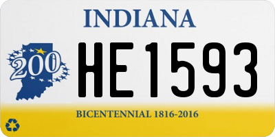 IN license plate HE1593