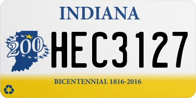 IN license plate HEC3127