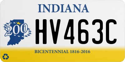 IN license plate HV463C