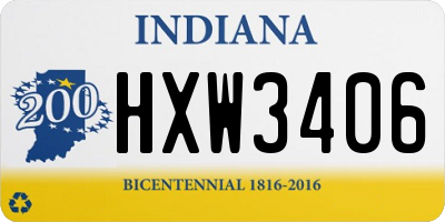 IN license plate HXW3406
