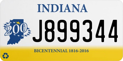 IN license plate J899344