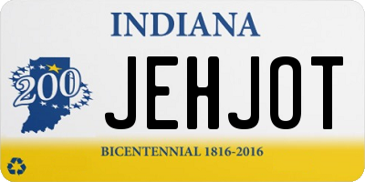IN license plate JEHJOT