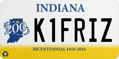IN license plate K1FRIZ