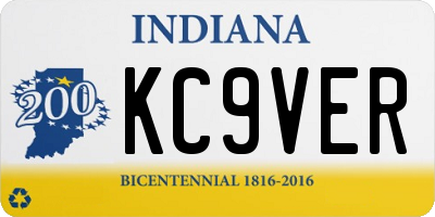 IN license plate KC9VER