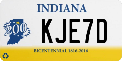IN license plate KJE7D