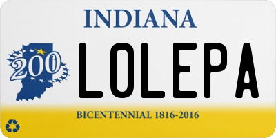 IN license plate L0LEPA