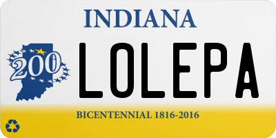IN license plate LOLEPA