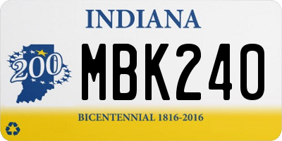 IN license plate MBK240