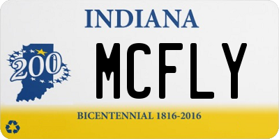 IN license plate MCFLY