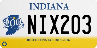 IN license plate NIX203