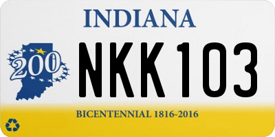 IN license plate NKK103