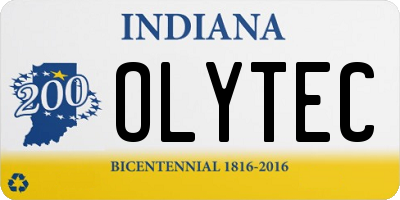 IN license plate OLYTEC