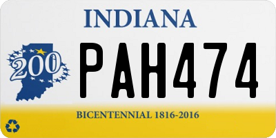 IN license plate PAH474