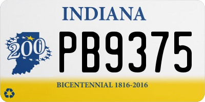 IN license plate PB9375