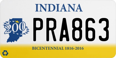 IN license plate PRA863