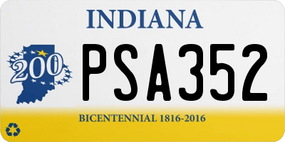 IN license plate PSA352