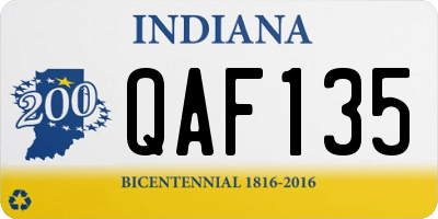 IN license plate QAF135