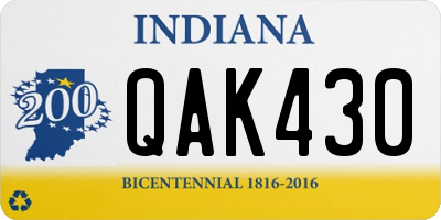 IN license plate QAK430
