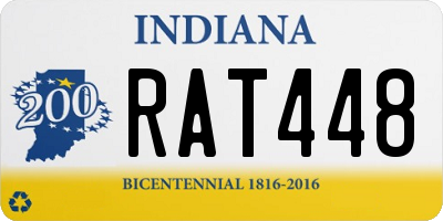 IN license plate RAT448