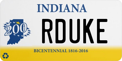 IN license plate RDUKE