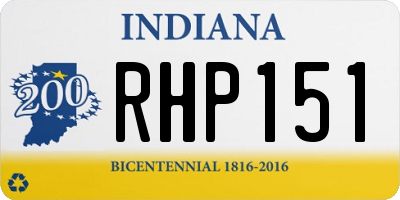 IN license plate RHP151