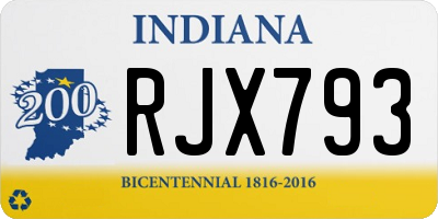 IN license plate RJX793