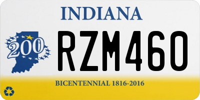 IN license plate RZM460