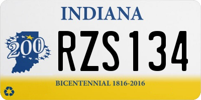 IN license plate RZS134