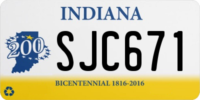 IN license plate SJC671
