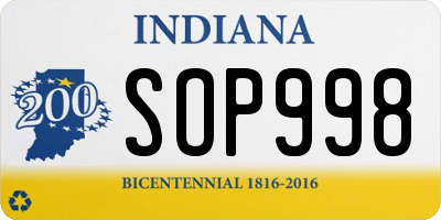 IN license plate SOP998