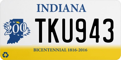 IN license plate TKU943