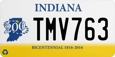 IN license plate TMV763