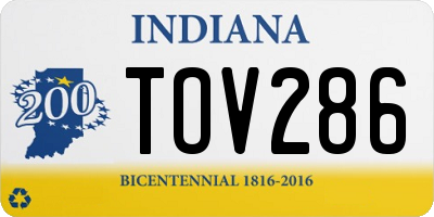 IN license plate TOV286