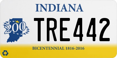 IN license plate TRE442