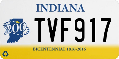 IN license plate TVF917