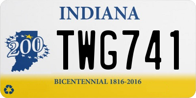 IN license plate TWG741