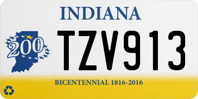 IN license plate TZV913