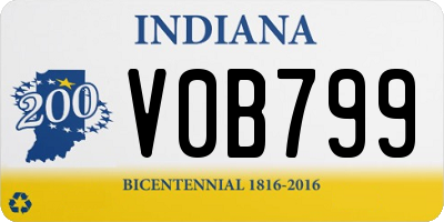 IN license plate V0B799